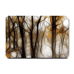 Fall Forest Artistic Background Small Doormat  by Nexatart