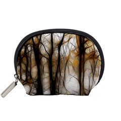 Fall Forest Artistic Background Accessory Pouches (small)  by Nexatart