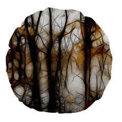 Fall Forest Artistic Background Large 18  Premium Flano Round Cushions by Nexatart