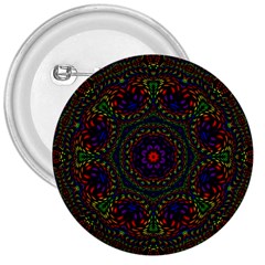 Rainbow Kaleidoscope 3  Buttons by Nexatart