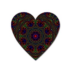 Rainbow Kaleidoscope Heart Magnet by Nexatart