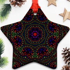 Rainbow Kaleidoscope Star Ornament (two Sides) by Nexatart