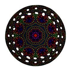 Rainbow Kaleidoscope Round Filigree Ornament (two Sides) by Nexatart