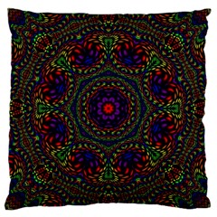 Rainbow Kaleidoscope Large Cushion Case (one Side) by Nexatart