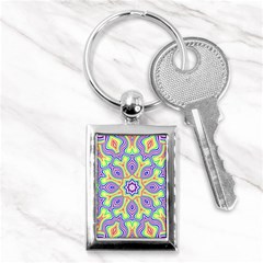 Rainbow Kaleidoscope Key Chains (rectangle)  by Nexatart