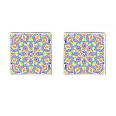 Rainbow Kaleidoscope Cufflinks (square) by Nexatart