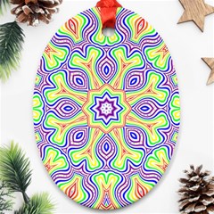 Rainbow Kaleidoscope Oval Ornament (two Sides) by Nexatart