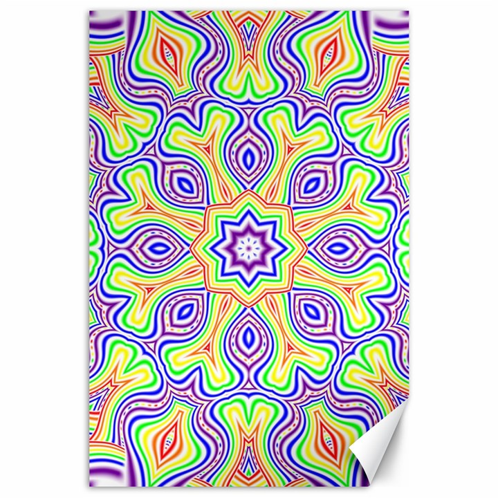 Rainbow Kaleidoscope Canvas 24  x 36 