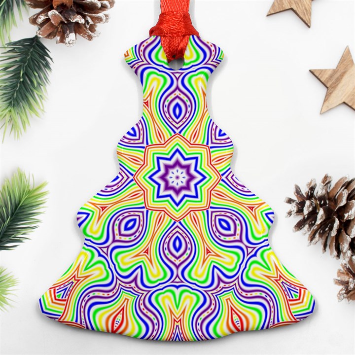 Rainbow Kaleidoscope Christmas Tree Ornament (Two Sides)