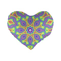 Rainbow Kaleidoscope Standard 16  Premium Heart Shape Cushions