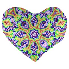 Rainbow Kaleidoscope Large 19  Premium Heart Shape Cushions