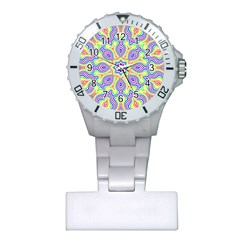 Rainbow Kaleidoscope Plastic Nurses Watch by Nexatart