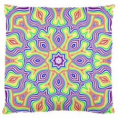 Rainbow Kaleidoscope Large Flano Cushion Case (one Side) by Nexatart