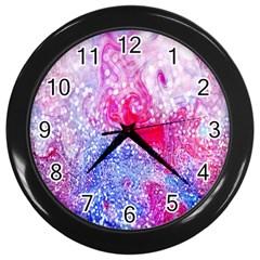 Glitter Pattern Background Wall Clocks (black) by Nexatart