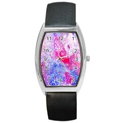 Glitter Pattern Background Barrel Style Metal Watch