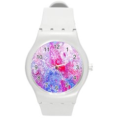 Glitter Pattern Background Round Plastic Sport Watch (m) by Nexatart