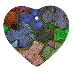 Background With Color Kindergarten Tiles Ornament (heart) by Nexatart