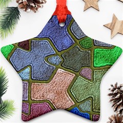 Background With Color Kindergarten Tiles Ornament (star) by Nexatart