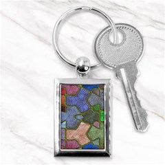 Background With Color Kindergarten Tiles Key Chains (rectangle)  by Nexatart