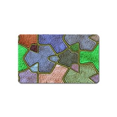 Background With Color Kindergarten Tiles Magnet (name Card) by Nexatart