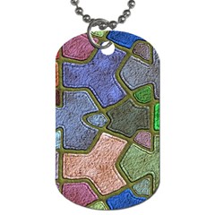 Background With Color Kindergarten Tiles Dog Tag (one Side) by Nexatart