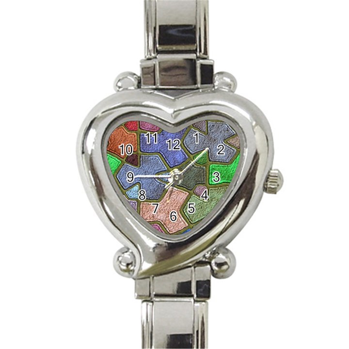 Background With Color Kindergarten Tiles Heart Italian Charm Watch