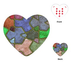 Background With Color Kindergarten Tiles Playing Cards (heart)  by Nexatart