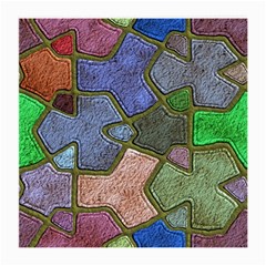 Background With Color Kindergarten Tiles Medium Glasses Cloth (2-side) by Nexatart