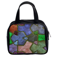 Background With Color Kindergarten Tiles Classic Handbags (2 Sides) by Nexatart