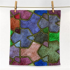 Background With Color Kindergarten Tiles Face Towel by Nexatart