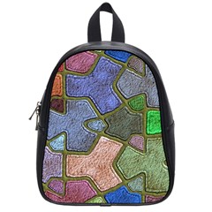 Background With Color Kindergarten Tiles School Bags (small)  by Nexatart