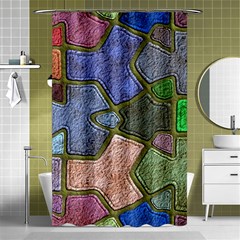 Background With Color Kindergarten Tiles Shower Curtain 48  X 72  (small)  by Nexatart