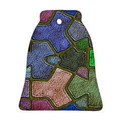 Background With Color Kindergarten Tiles Bell Ornament (two Sides) by Nexatart