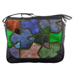 Background With Color Kindergarten Tiles Messenger Bags by Nexatart