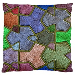 Background With Color Kindergarten Tiles Large Flano Cushion Case (one Side) by Nexatart