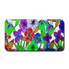 Background Of Hand Drawn Flowers With Green Hues Medium Bar Mats by Nexatart