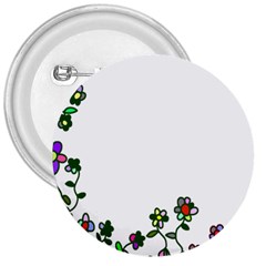 Floral Border Cartoon Flower Doodle 3  Buttons by Nexatart