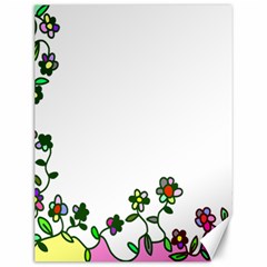 Floral Border Cartoon Flower Doodle Canvas 12  X 16   by Nexatart