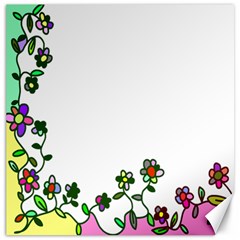 Floral Border Cartoon Flower Doodle Canvas 20  X 20   by Nexatart