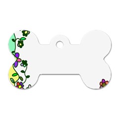 Floral Border Cartoon Flower Doodle Dog Tag Bone (one Side) by Nexatart