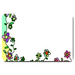 Floral Border Cartoon Flower Doodle Large Doormat  by Nexatart