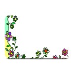 Floral Border Cartoon Flower Doodle Plate Mats 18 x12  Plate Mat