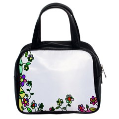 Floral Border Cartoon Flower Doodle Classic Handbags (2 Sides) by Nexatart