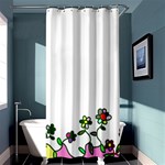 Floral Border Cartoon Flower Doodle Shower Curtain 36  x 72  (Stall)  Curtain(36 X72 ) - 33.26 x66.24  Curtain(36 X72 )