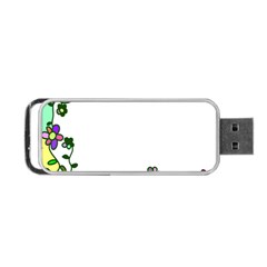 Floral Border Cartoon Flower Doodle Portable Usb Flash (one Side) by Nexatart