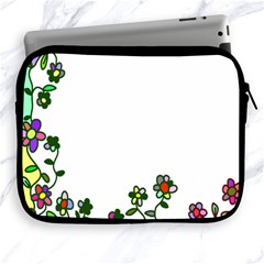 Floral Border Cartoon Flower Doodle Apple Ipad 2/3/4 Zipper Cases by Nexatart