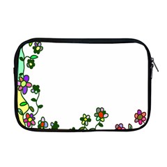 Floral Border Cartoon Flower Doodle Apple Macbook Pro 17  Zipper Case