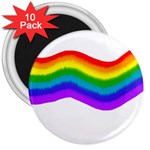 Watercolour Rainbow Colours 3  Magnets (10 pack)  Front