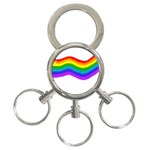 Watercolour Rainbow Colours 3-Ring Key Chains Front