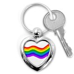 Watercolour Rainbow Colours Key Chains (Heart)  Front